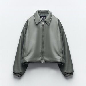 Zara faux leather bomber